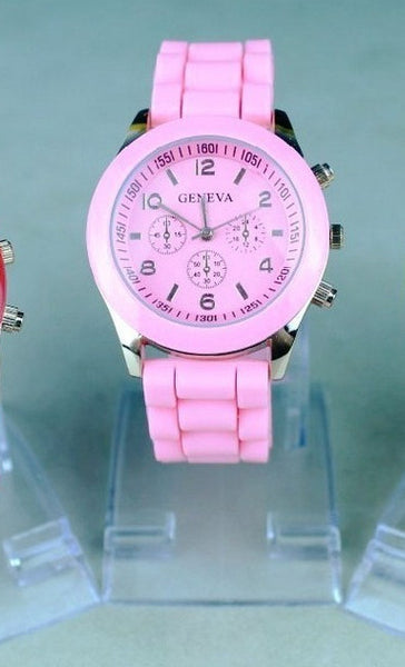 Unisex Rose Gold Silicone Sports Watches