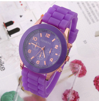 Unisex Rose Gold Silicone Sports Watches